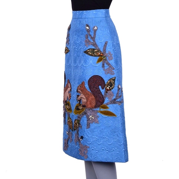 DOLCE & GABBANA Jacquard Skirt  with Crystals - Picture 2 of 5